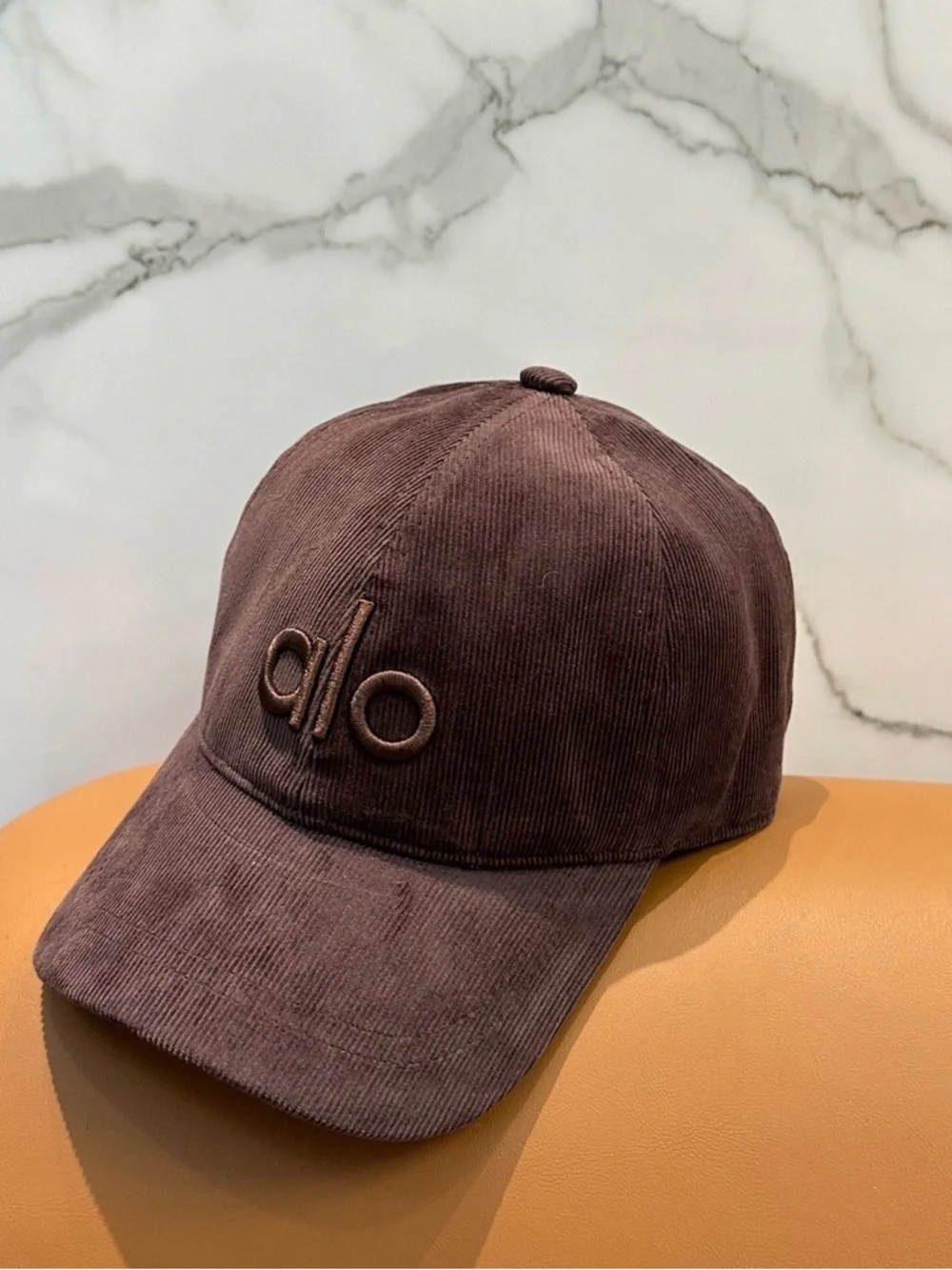 ALO Yoga Corduroy Baseball Cap in Mauve Brown - Picture 4 of 4
